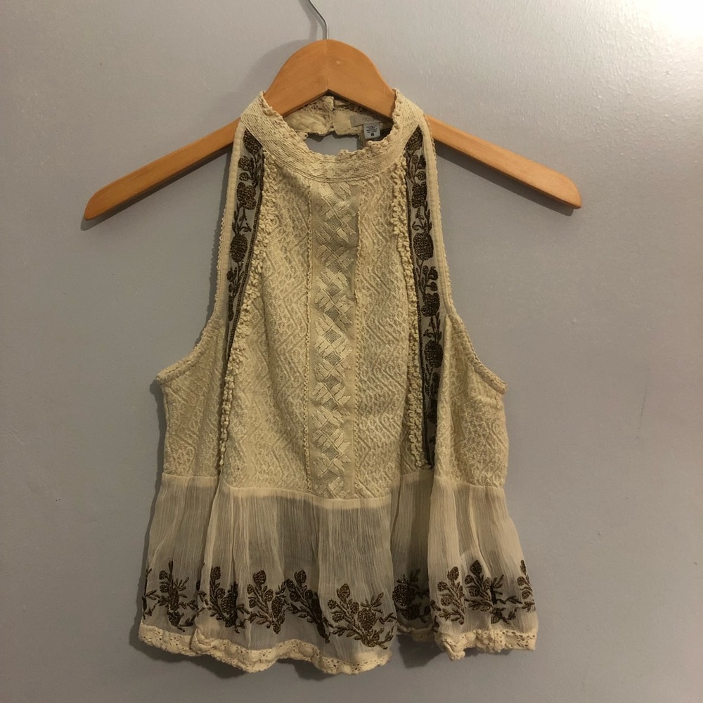 Ecote Gold Embroidered Top